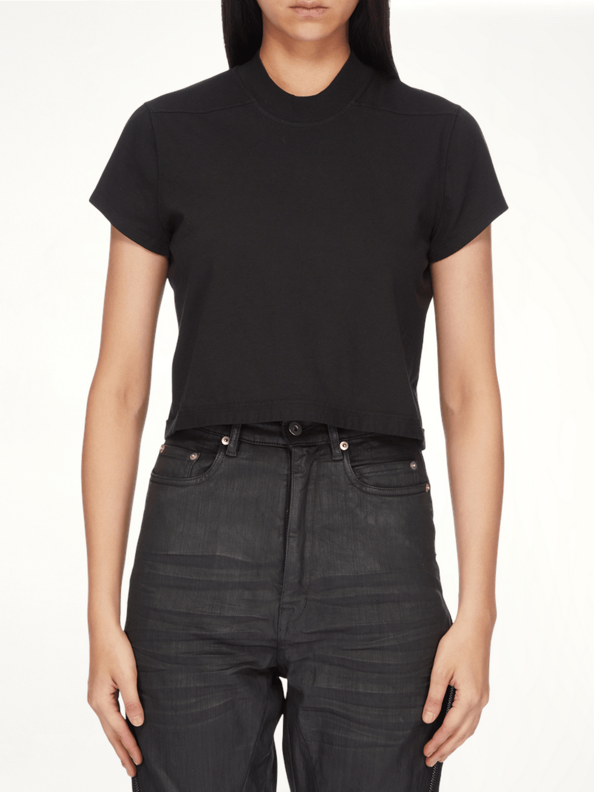 Cropped Small Level T-Shirt in Black