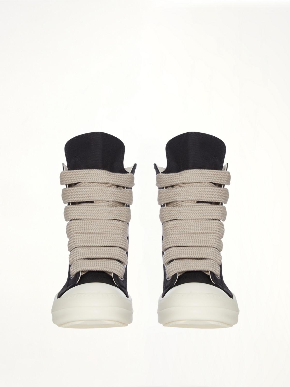 Jumbolace Sneaks in Black/Milk/Milk Top View | RICK OWENS DRKSHDW