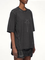Pentagram Print Walrus T-Shirt in Faded Black