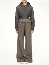 Washed Nylon Hooded Cropped Flight in Dark Dust