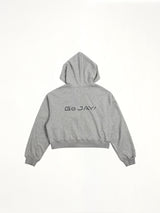 J Carnival II World Tour Cropped Zip Hoodie in Light Grey