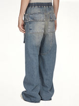 Creatch Wide Cargo Drawstring in Washed Indigo