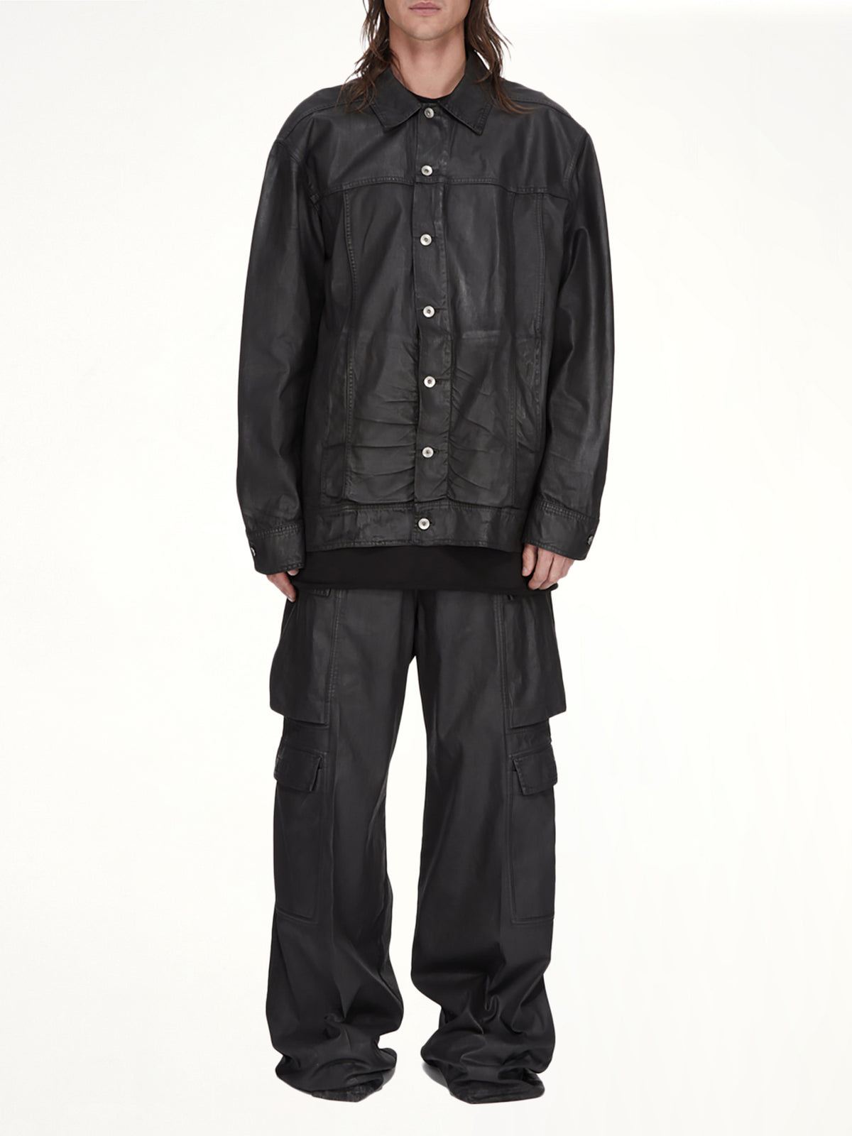 Denim Double Cargo Jumbo Belas in Black