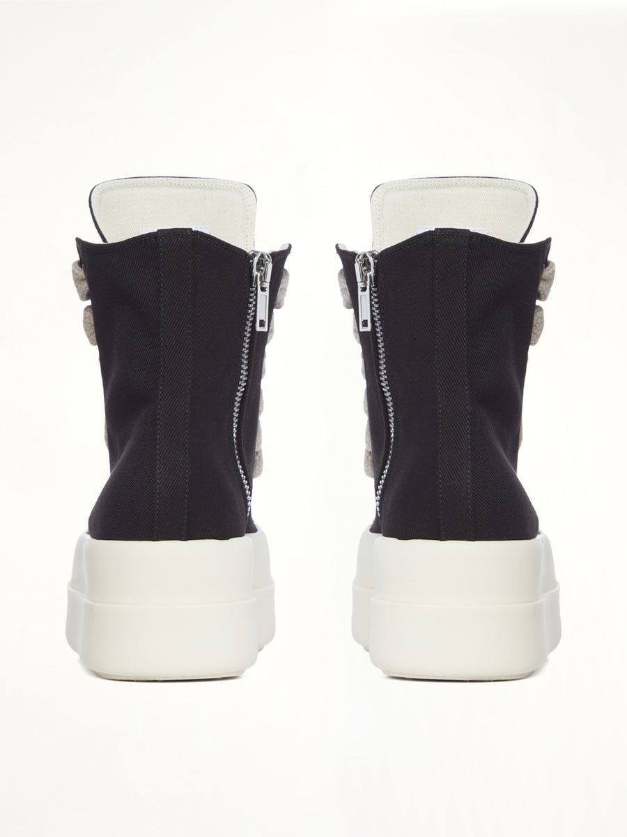 Mega Bumper Jumbolace Sneaks in Black/Milk  | RICK OWENS DRKSHDW