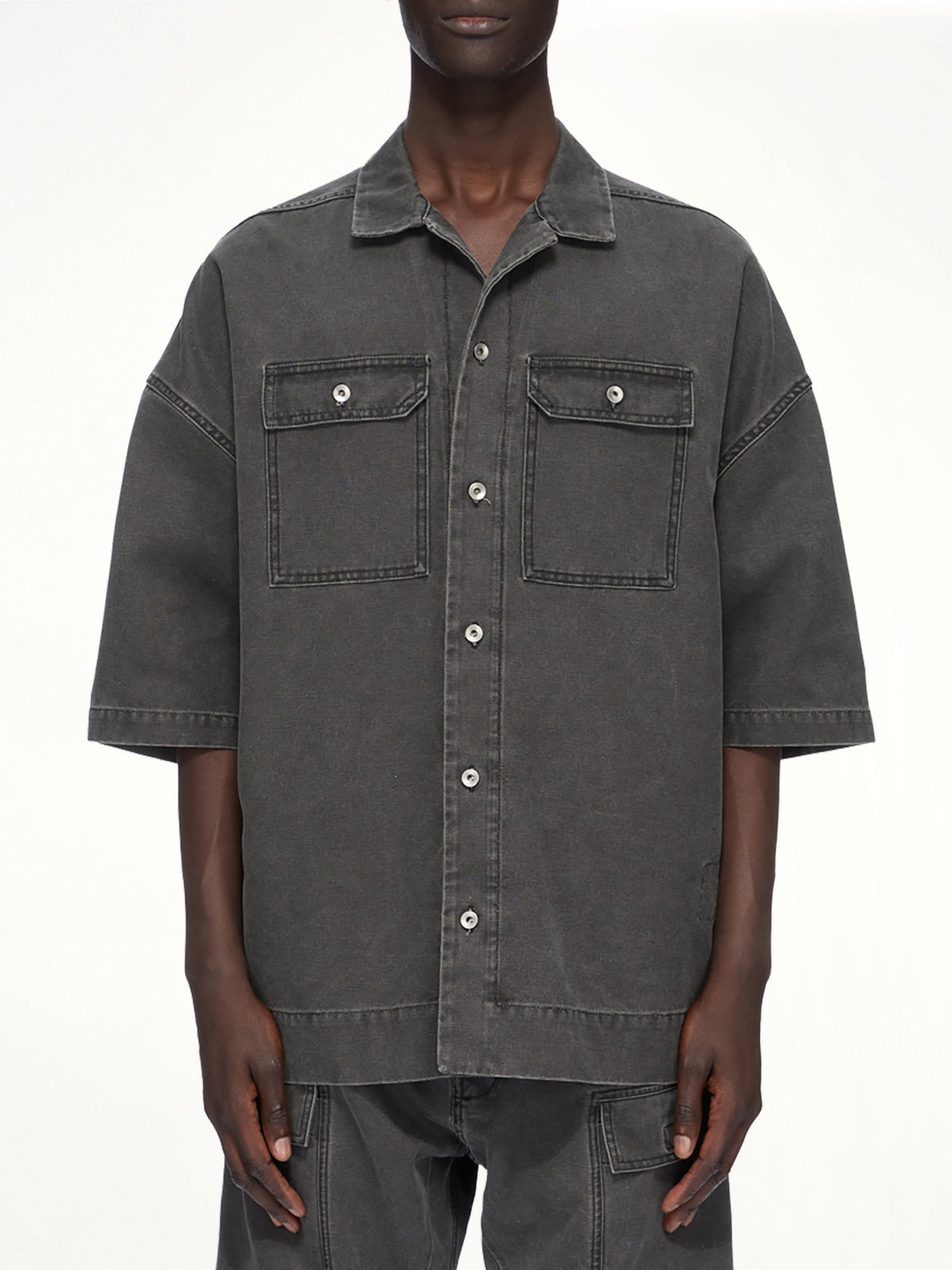 Cotton Canvas Magnum Tommy Shirt in Gravel