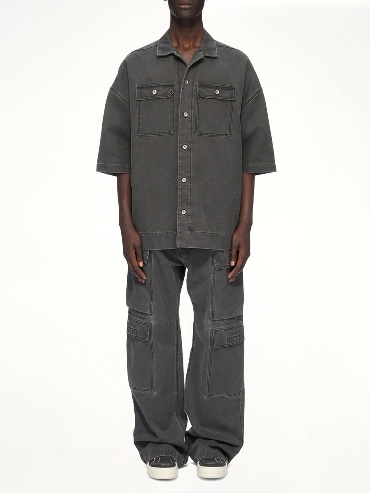 Cotton Canvas Magnum Tommy Shirt in Gravel