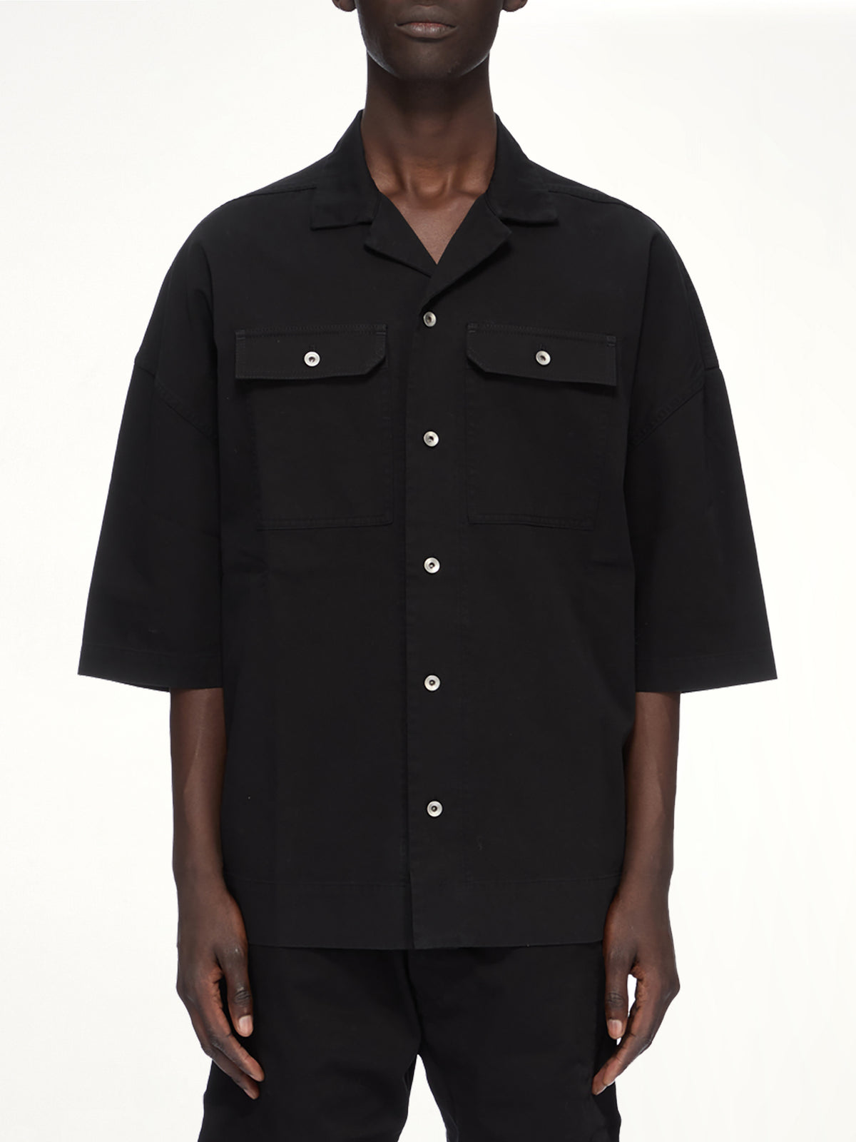 Cotton Twill Magnum Tommy Shirt in Black