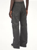 Cotton Canvas Double Cargo Jeans in Gravel