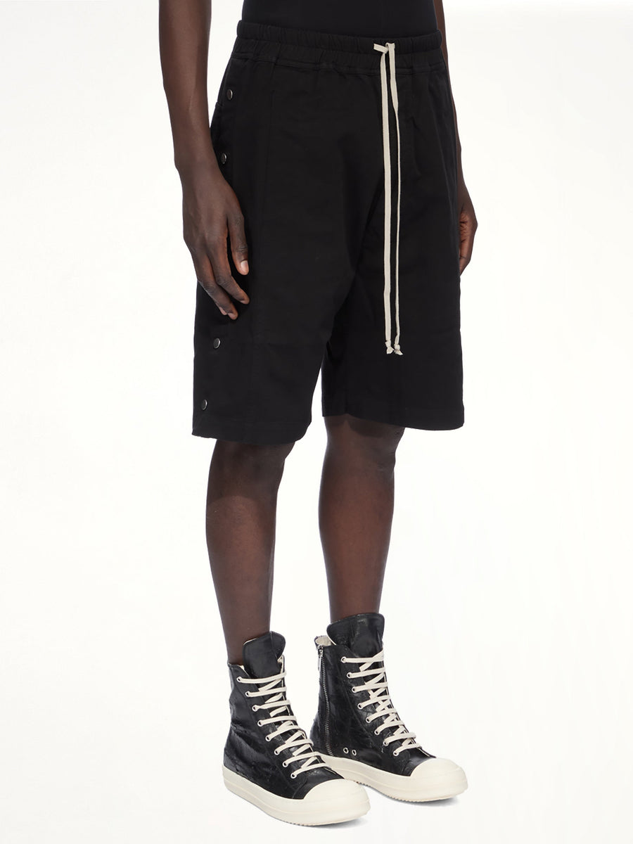 Cotton Twill Pusher Shorts in Black