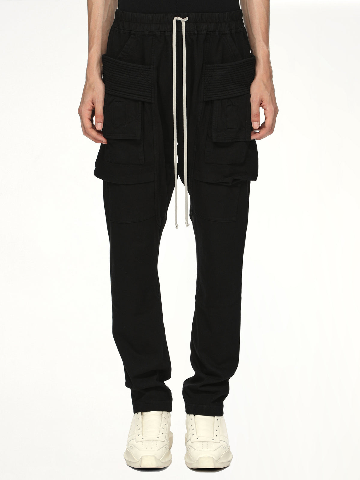Heavy Jersey Creatch Cargo Drawstring in Black