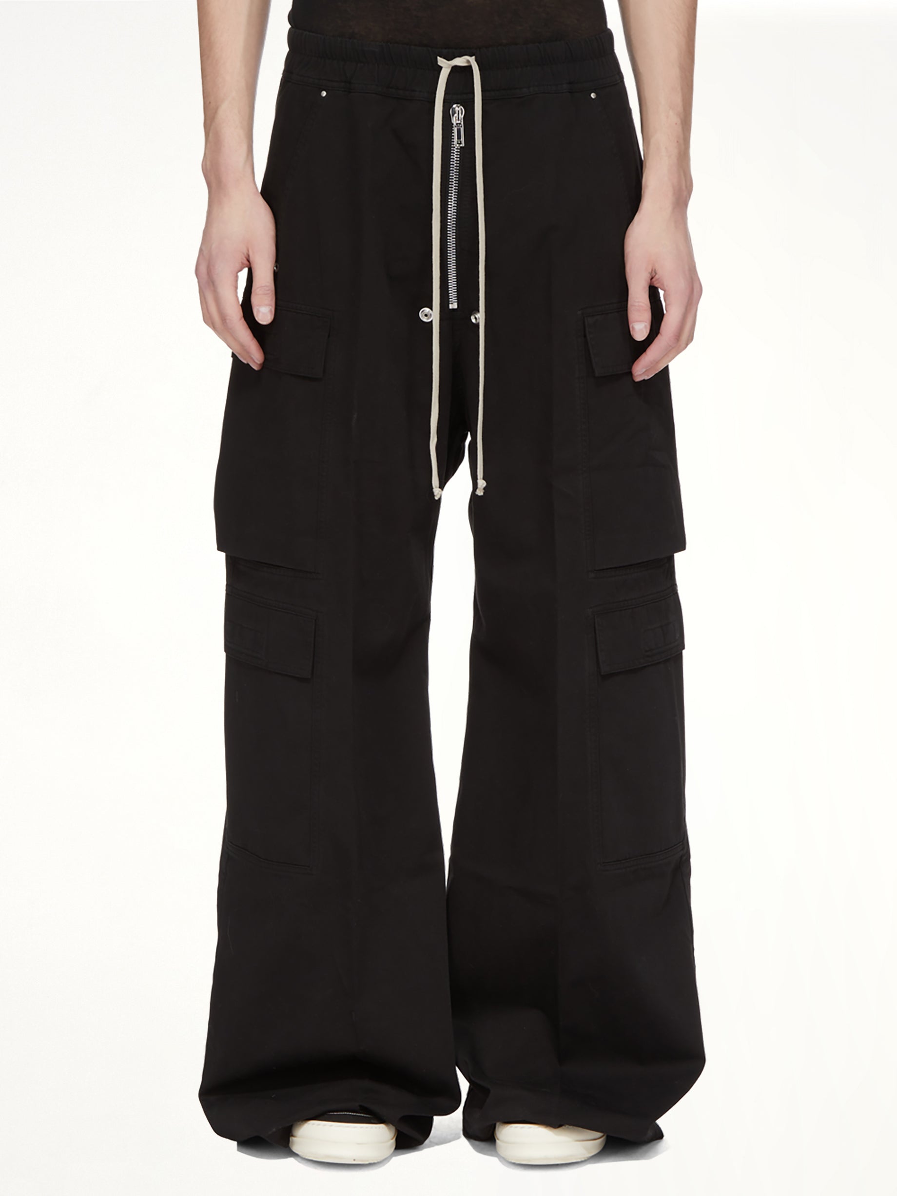 Cotton Twill Double Cargo Jumbo Belas in Black