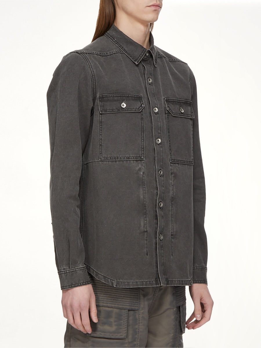 Cotton Canvas Outershirt in Gravel