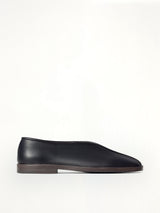 Flat Piped Slippers in Black/Dark Chocolate