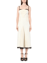 Denim Bust Midi Dress in Ecru