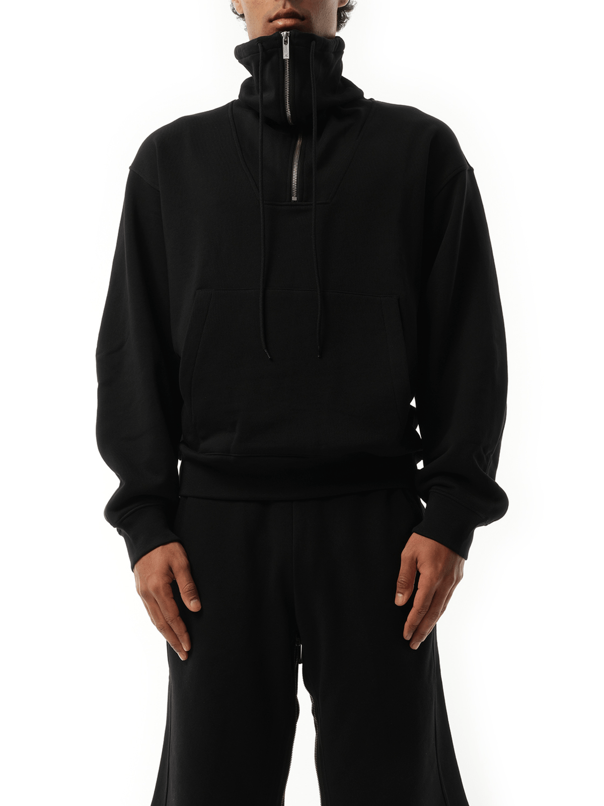 Funnel Neck Sweatshirt in Black