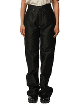 Cotton Satin 5 Pocket Pants in Black