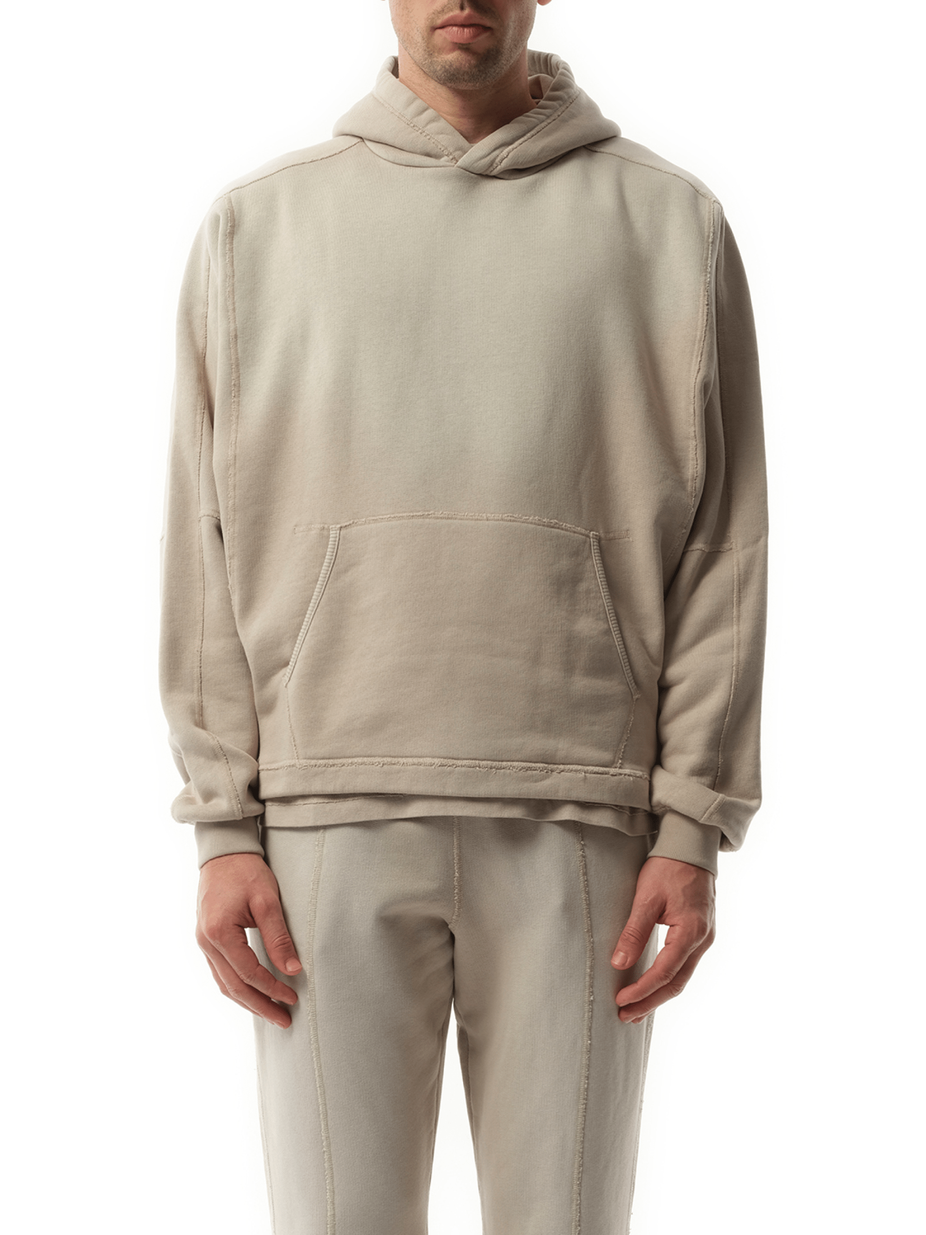 Step Hem Hoodie in Oat