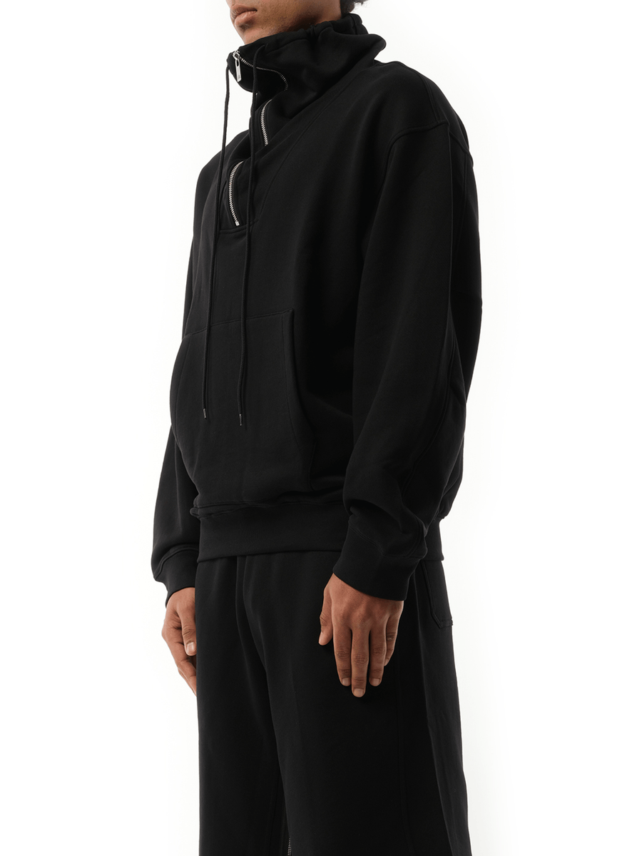Funnel Neck Sweatshirt in Black