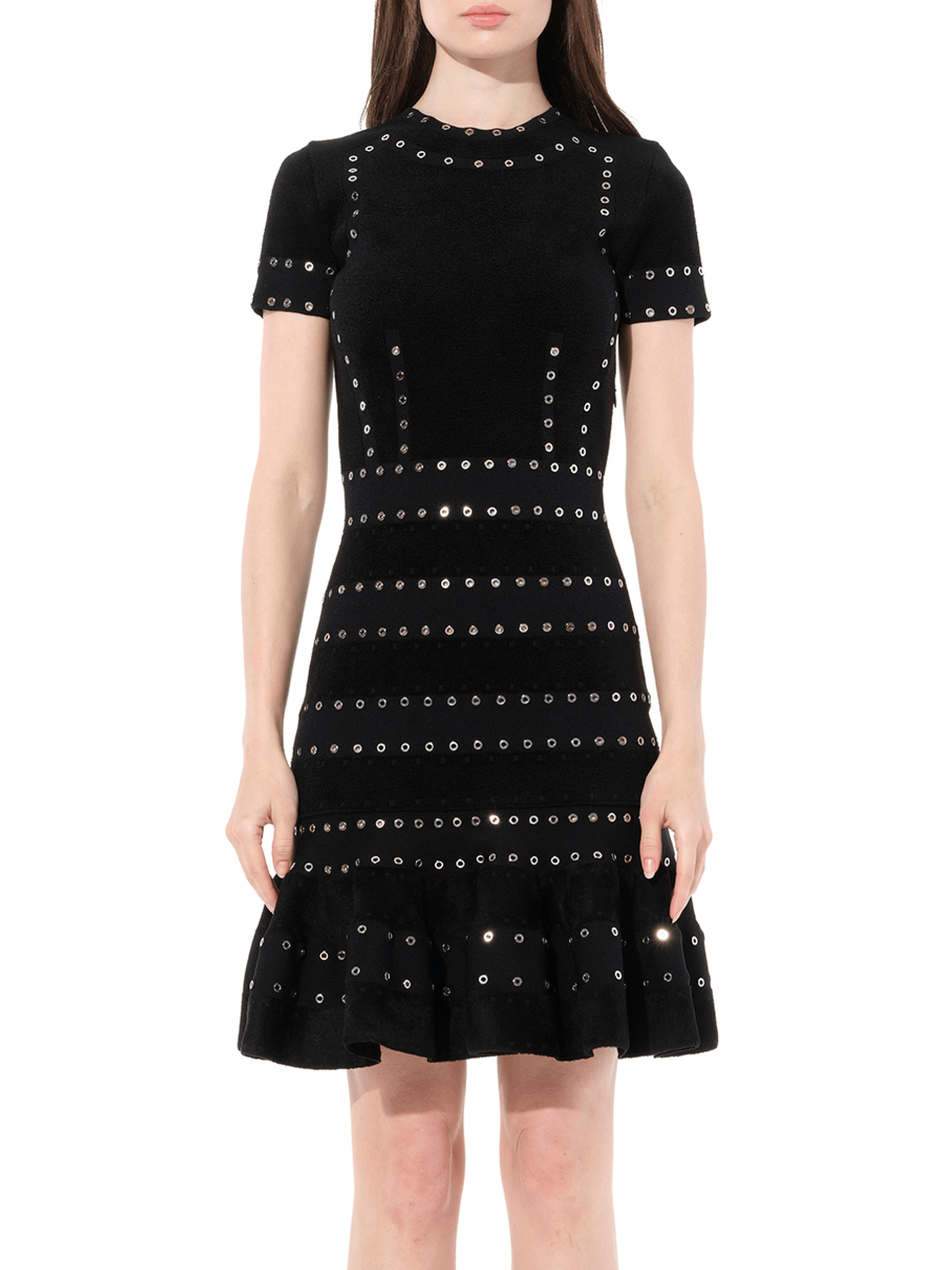 Eyelet Mini Dress in Black