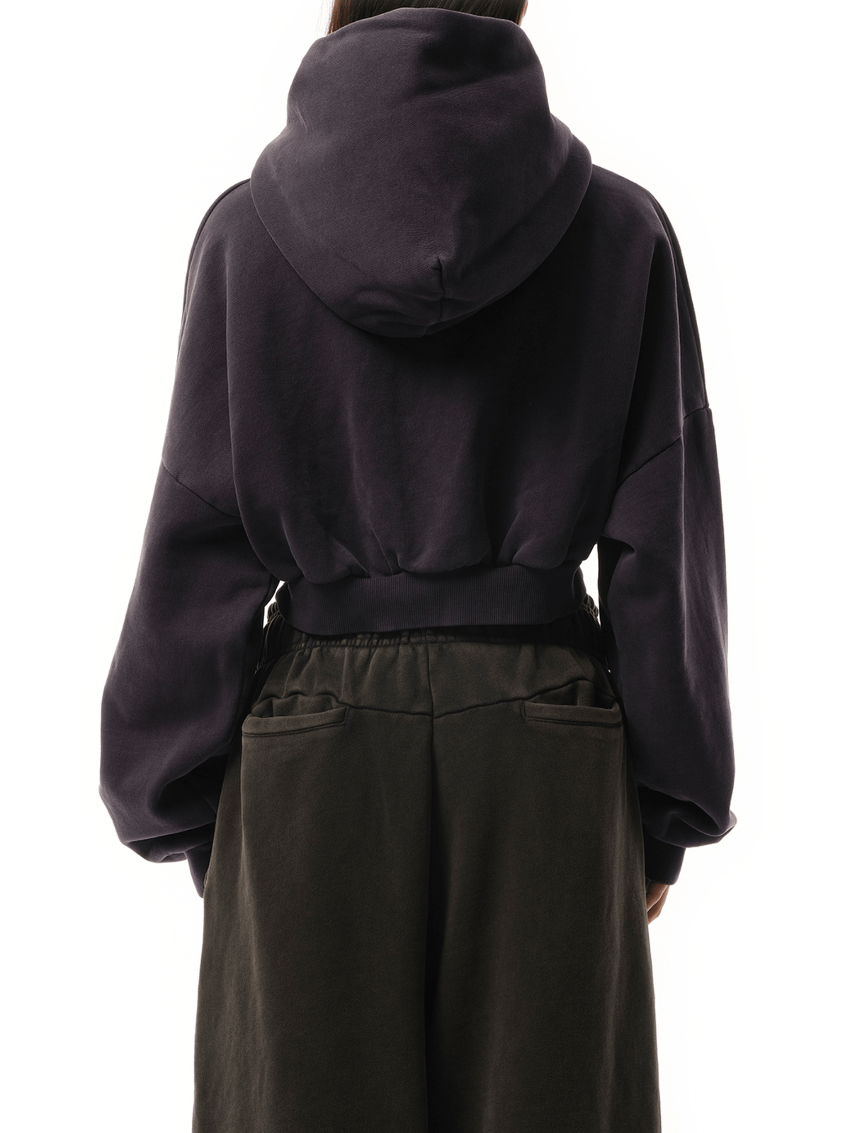 Entire Studios Cropped Heavy Hood in Ink