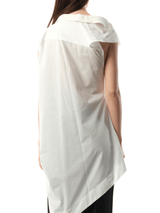 Cotton Poplin Polo Shirt in Off White