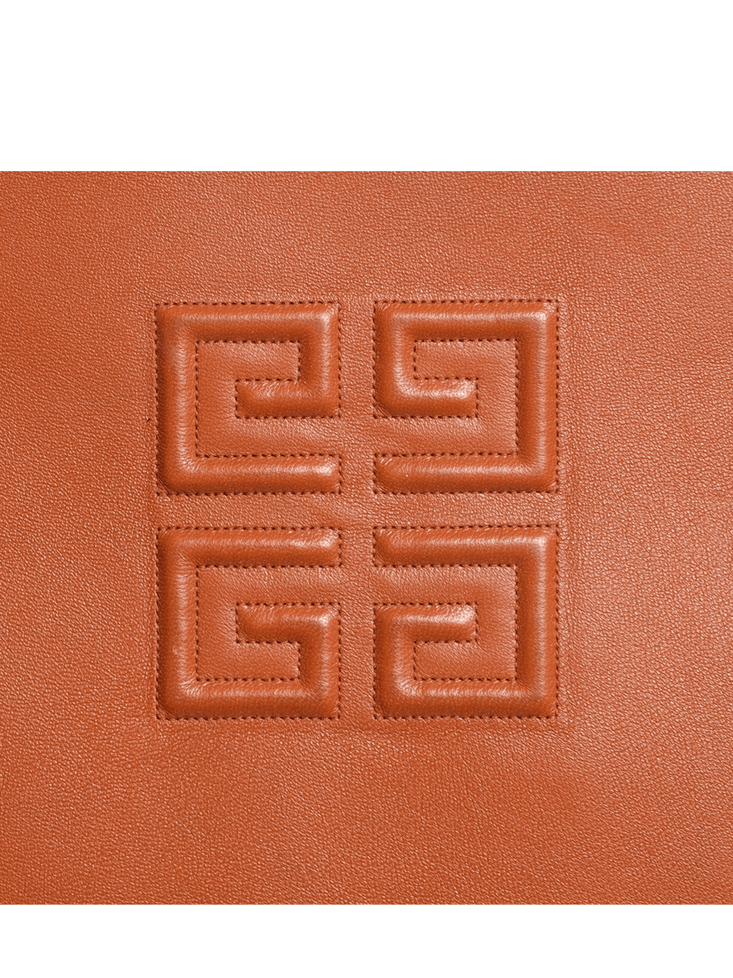 4G Embroidered Pouch in Chestnut