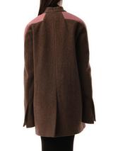 Officer Jacket in Brown/Black/Thulian
