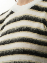 Mohair Stripe Sweater in Light Alabaster