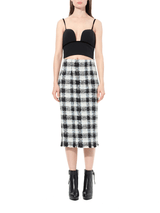 Check Tweed Skirt in Blue