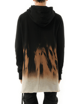 Drawstring Hoodie in Black/Terra