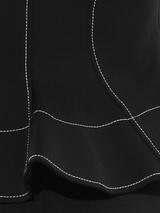 Contrast Short Dress in Black
