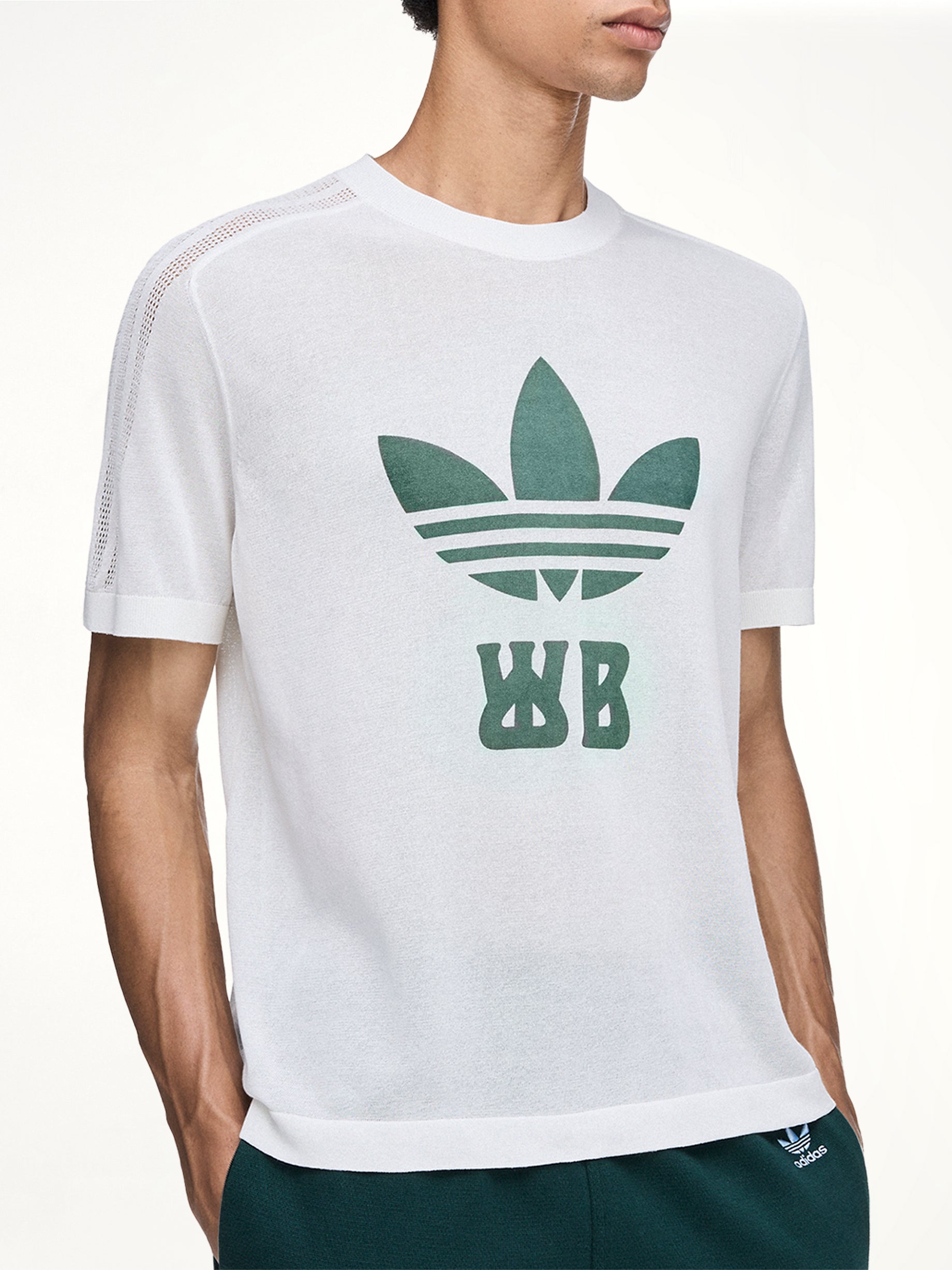 Adidas x WB Knit T-Shirt in Chalk White