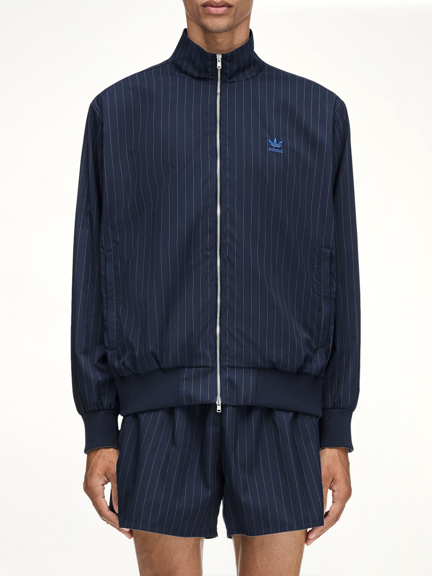 Adidas x WB Pinstripe Track Top in Night Navy