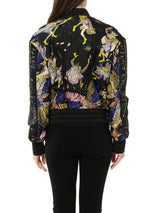 Print Bomber Jacket in Black
