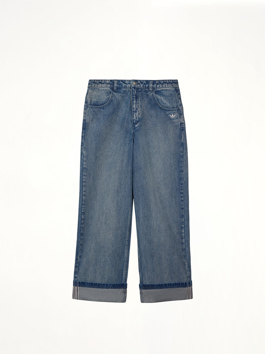 Adidas x SFTM Pants in Medium Blue Denim