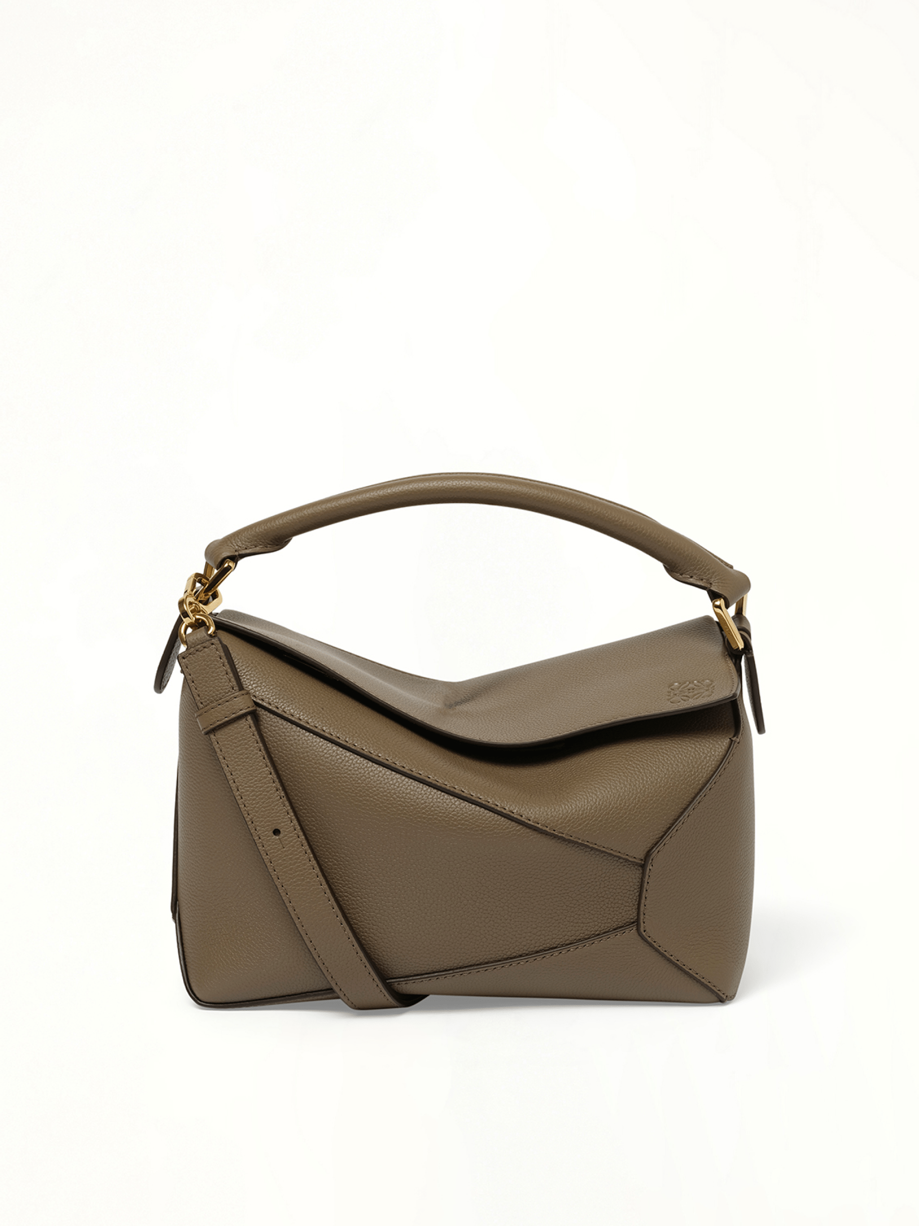Puzzle Edge Small Bag in Taupe