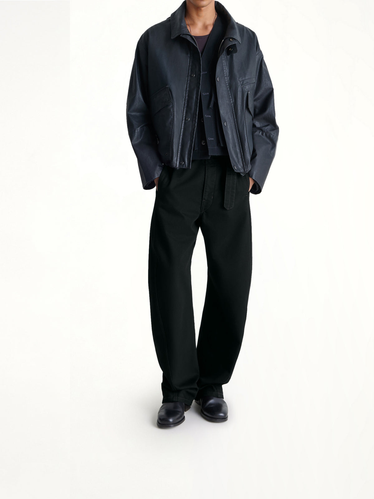 Twisted Belted Pants in Black