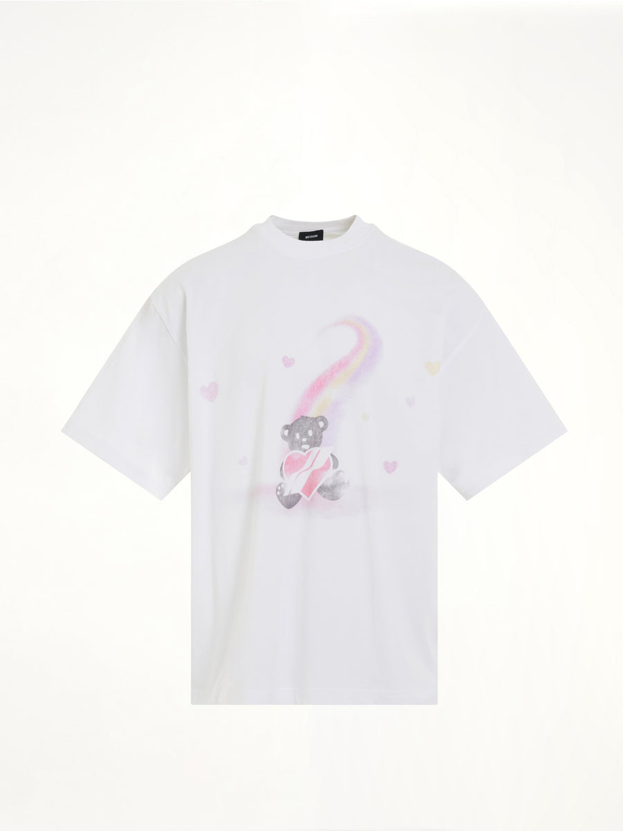 Teddy Bear Print T-Shirt in White