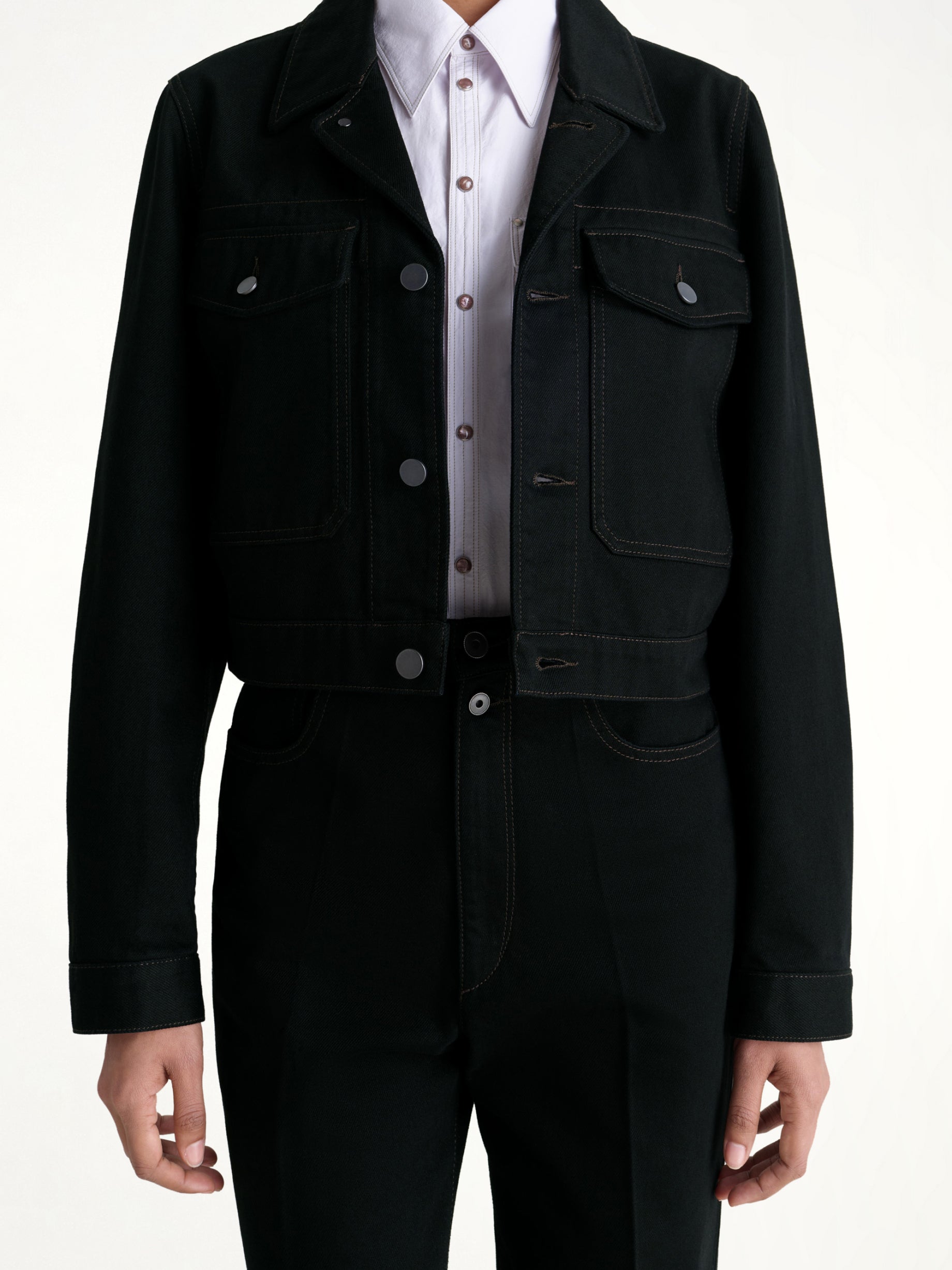 Cropped Blouson in Black