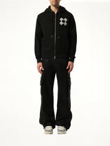 MA Quad Zip Up Hoodie in Black