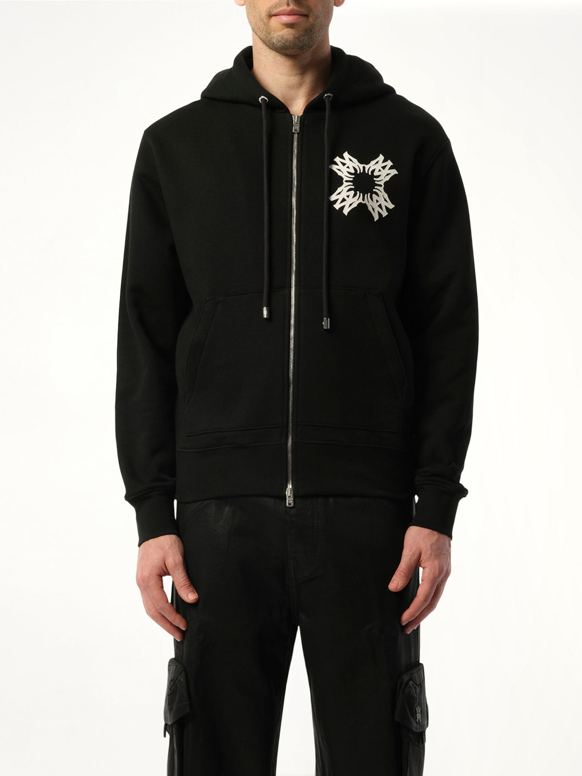 MA Quad Zip Up Hoodie in Black