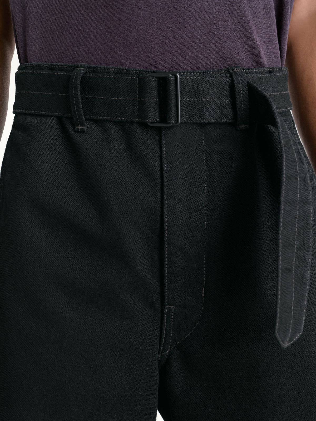 Twisted Belted Pants in Black