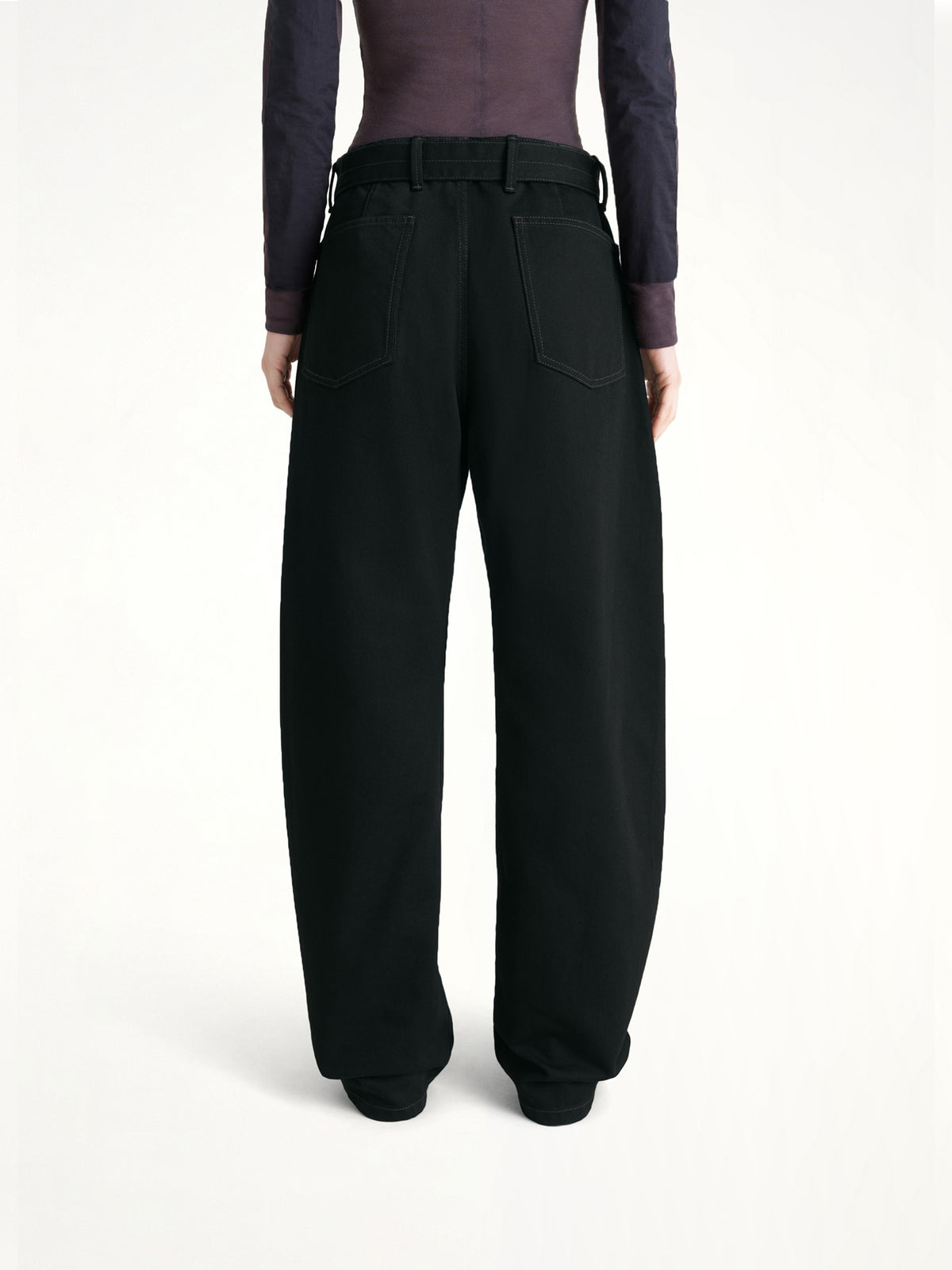 Twisted Belted Pants in Black