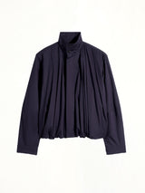 Soft Pleated Blouson in Ink Blue