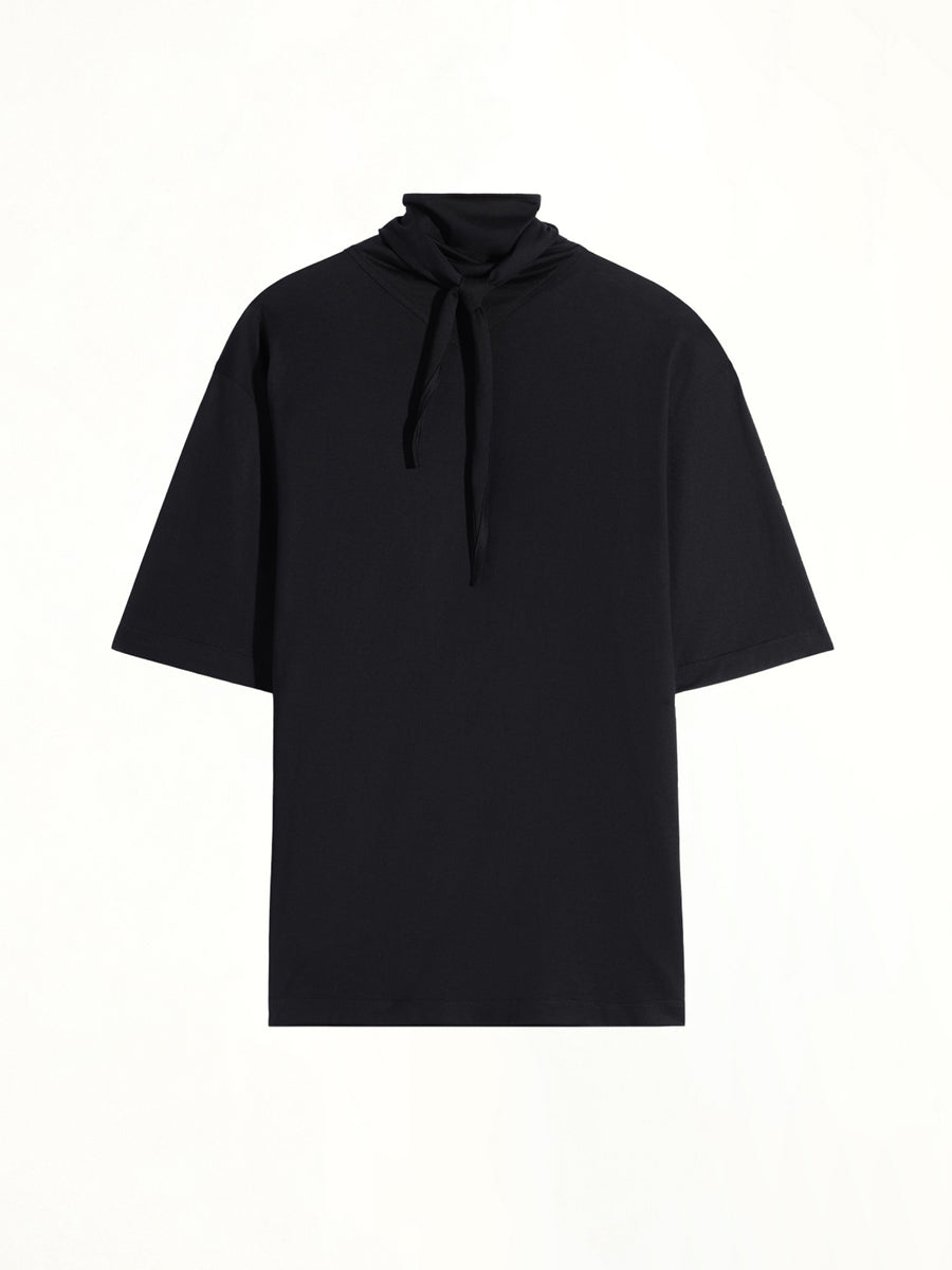 T-Shirt With Foulard in Black
