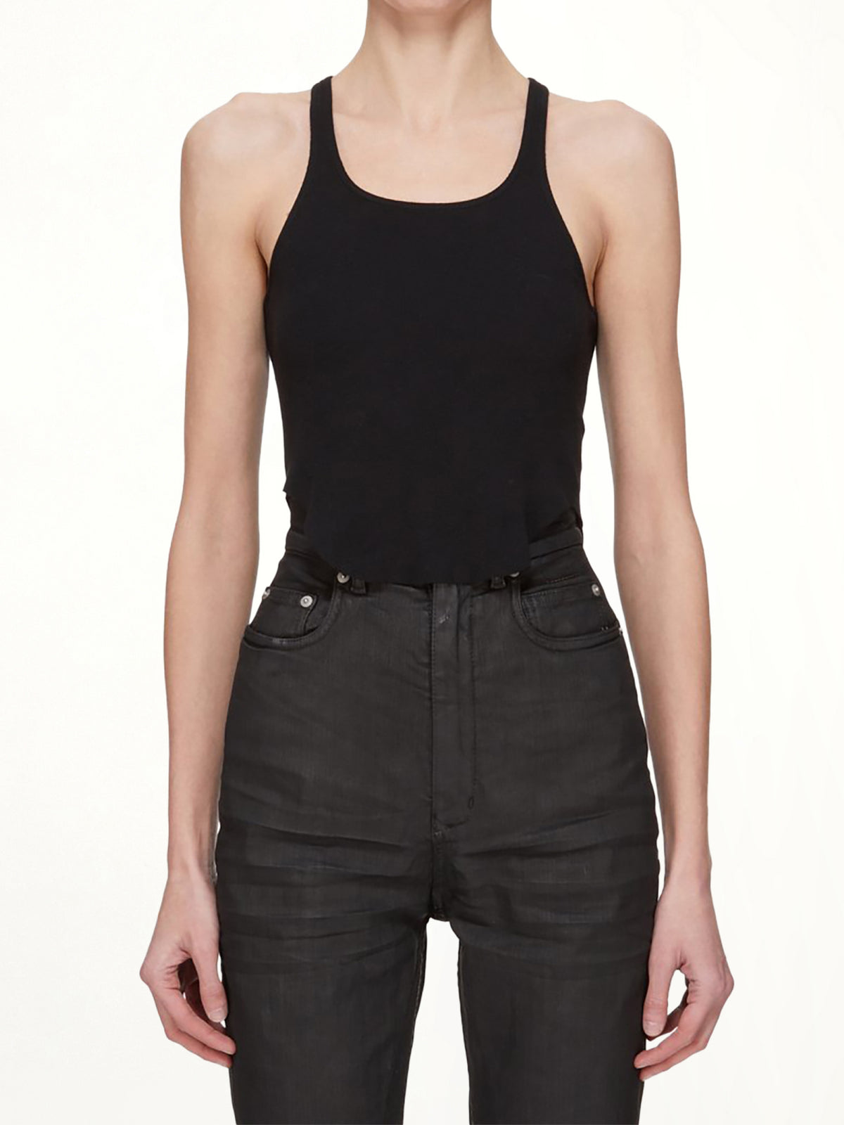 Basic Cropped Tank in Black