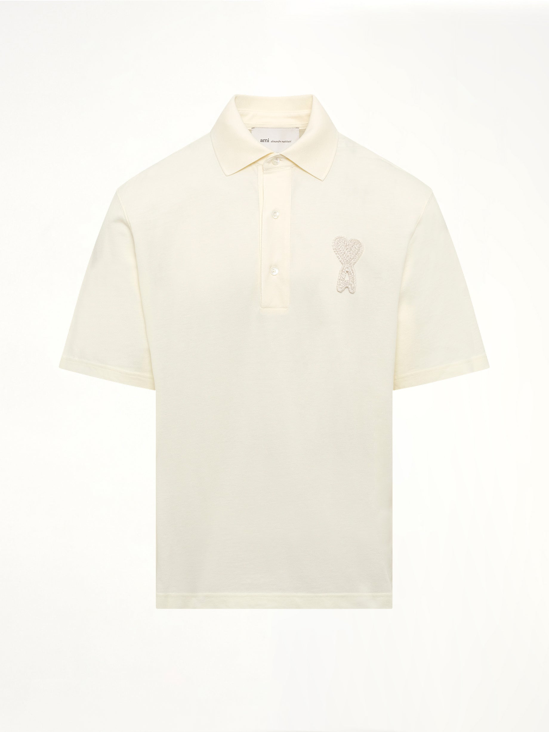 Knitted ADC Boxy Polo in Off White