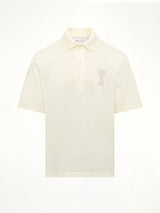 Knitted ADC Boxy Polo in Off White