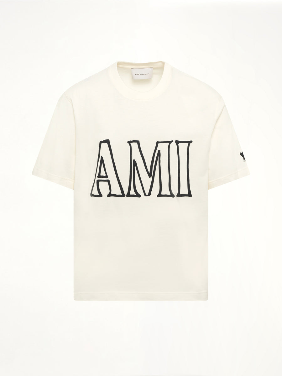 Ami Paris Boxy Fit T-Shirt in White