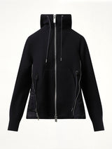 Sponge Sweat Nylon Twill Hoodie in Black